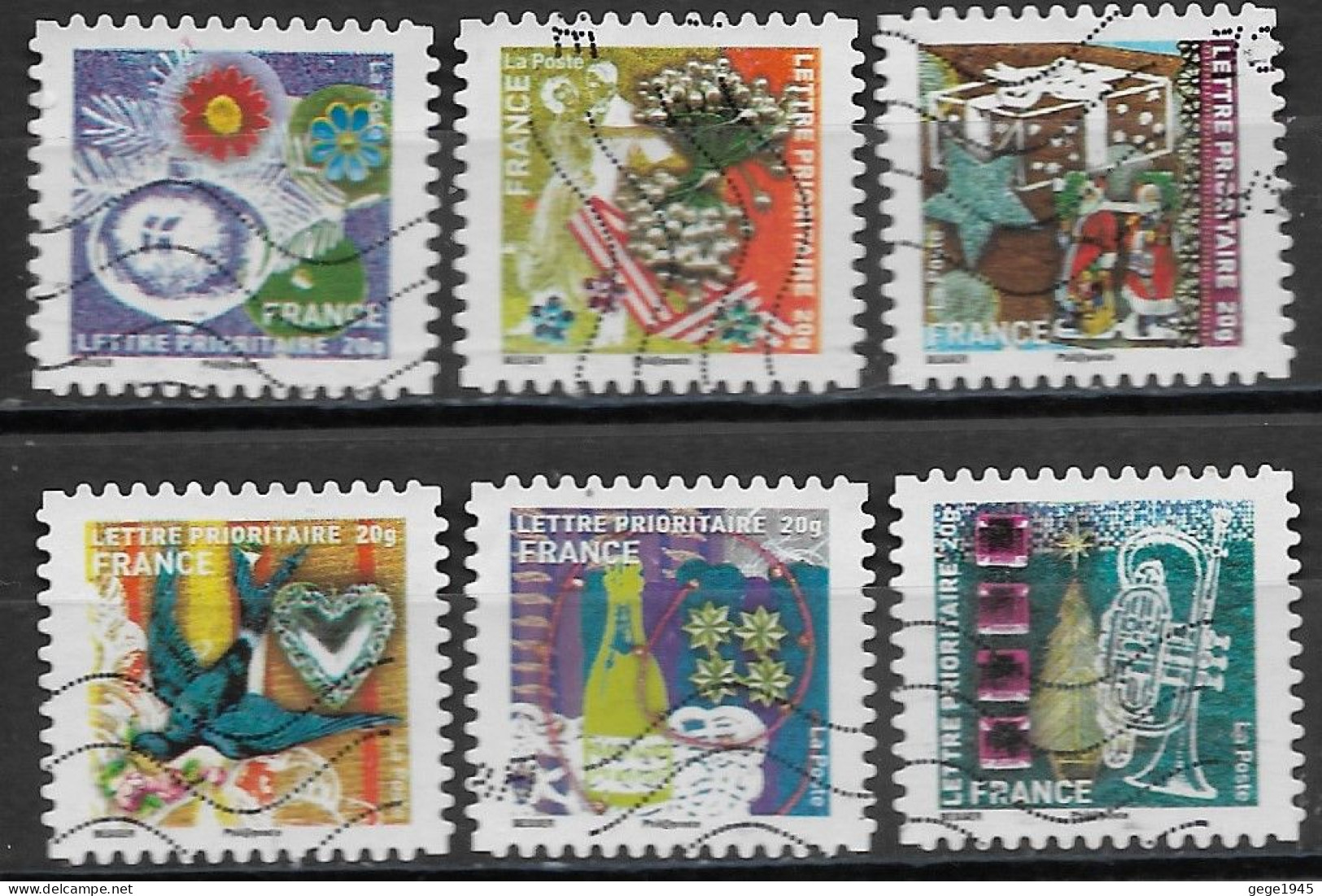 France 2010 Oblitéré Autoadhésif  N° 495 - 496 - 497 - 499 - 501 - 506   "  Meilleurs Voeux  " - Used Stamps