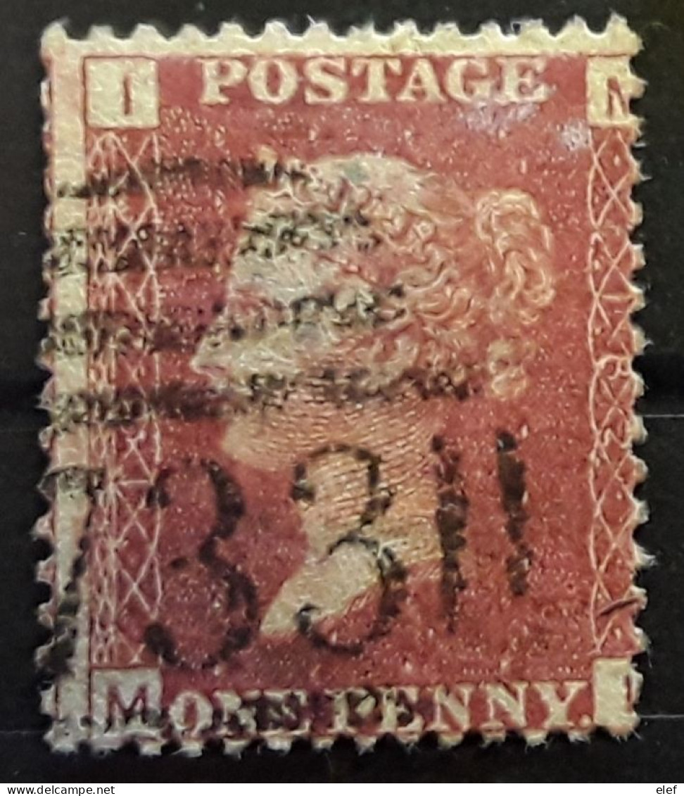 GB Queen Victoria 1858 - 1864 Yvert 26 , One Penny Rouge Planche Plate 182 Obl , TB - Gebruikt