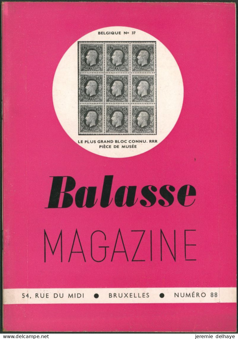 Belgique - BALASSE MAGAZINE : N°88 (n°37 En Bloc De 9, Pièce De Musée) - Französisch (ab 1941)