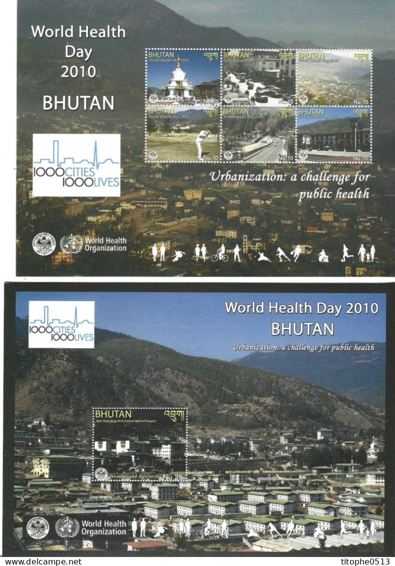 BHOUTAN. N°1850-5 + BF 461 De 2010. Journée Mondiale De La Santé. - Geneeskunde