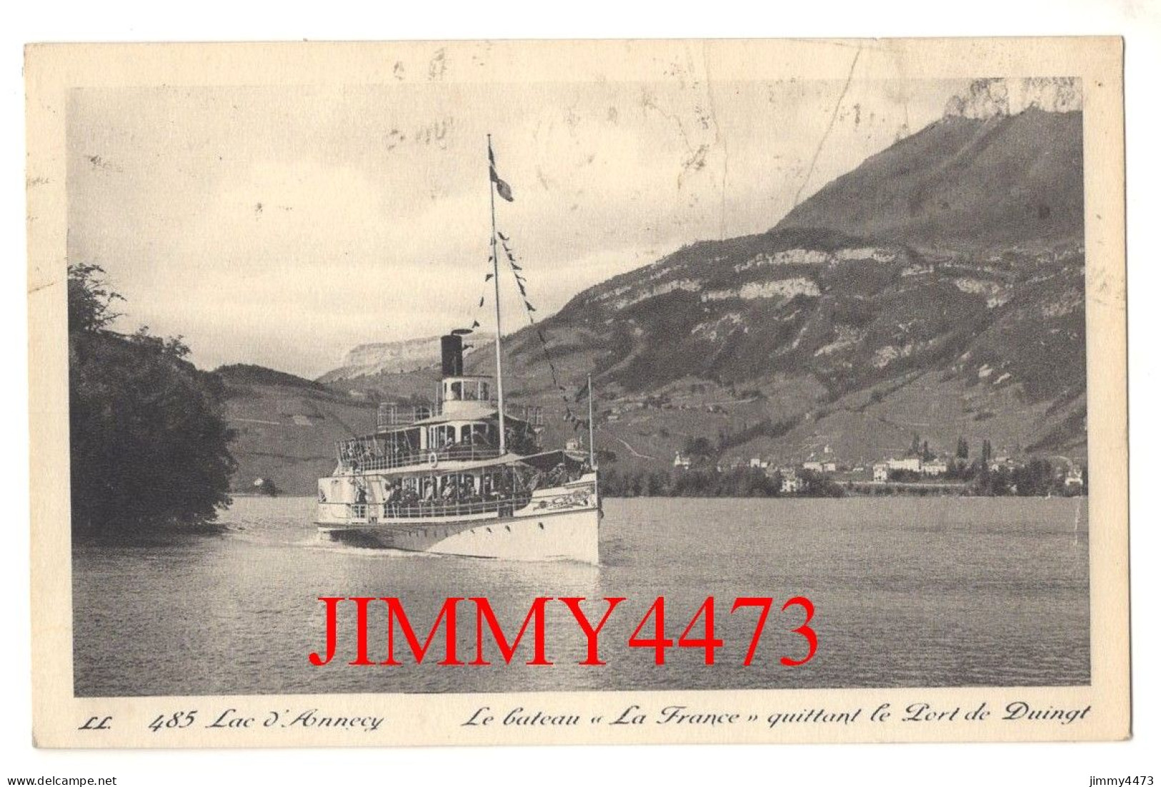 CPA - Lac D'Annecy En 1948 - Le Bateau " La France " Quittant Le Port De Duingt - N° 485 - L L - Duingt