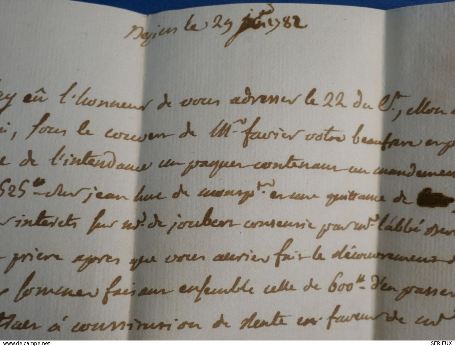 DN17  FRANCE  LETTRE  RR 1782  BEZIERS A MONTPELLIER  + AFF. INTERESSANT +++ - 1701-1800: Voorlopers XVIII