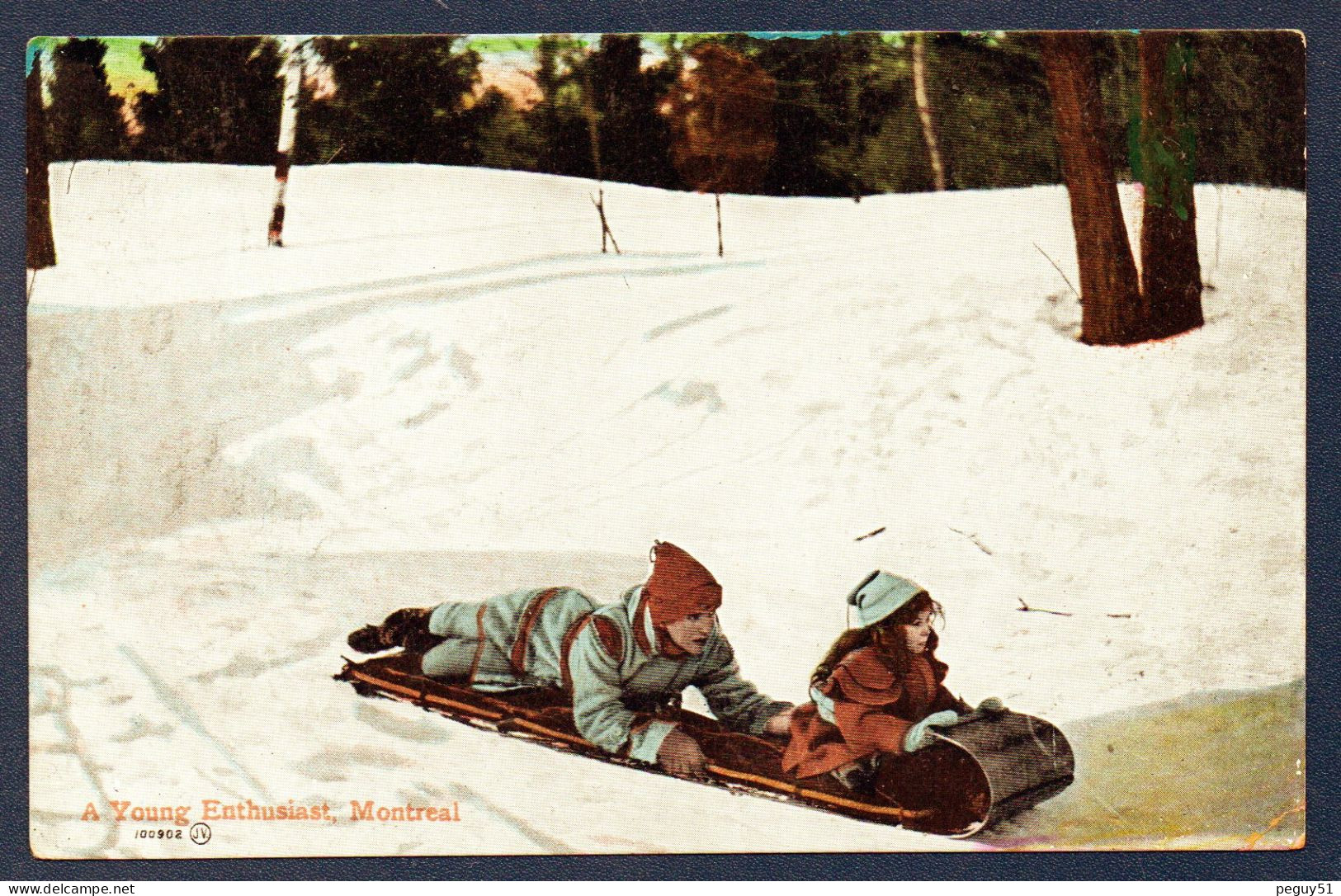 Montreal. A Young Enthusiast. Plaisirs De La Luge. 1914 - Montreal