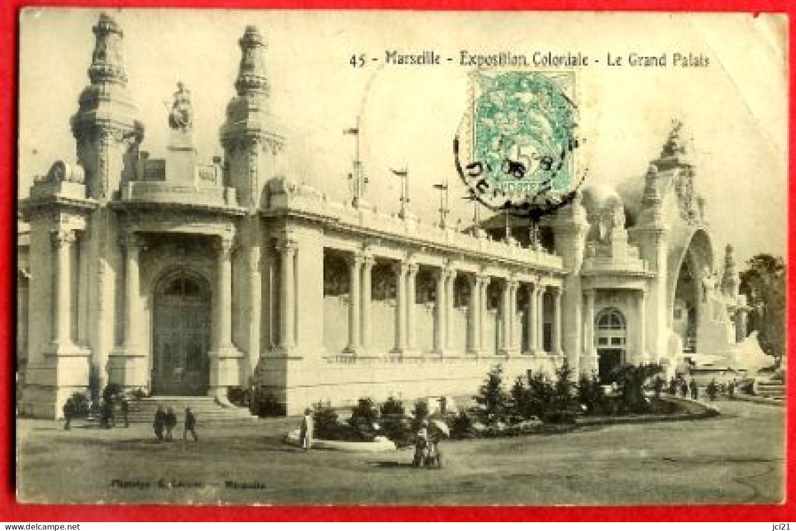 13 - MARSEILLE - EXPOSITION COLONIALE - LE GRAND PALAIS - CPA ANIMÉE (337)_CP70 - Mostre Coloniali 1906 – 1922