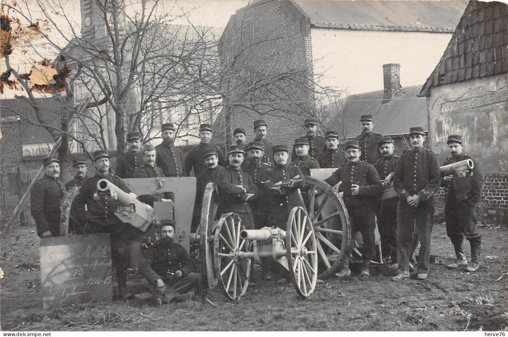 Militaria - Carte Photo - Régiment D'artillerie - Canon - équipe Mobile De Réparation Du Matériel De 75 -  1914/1915 - Régiments