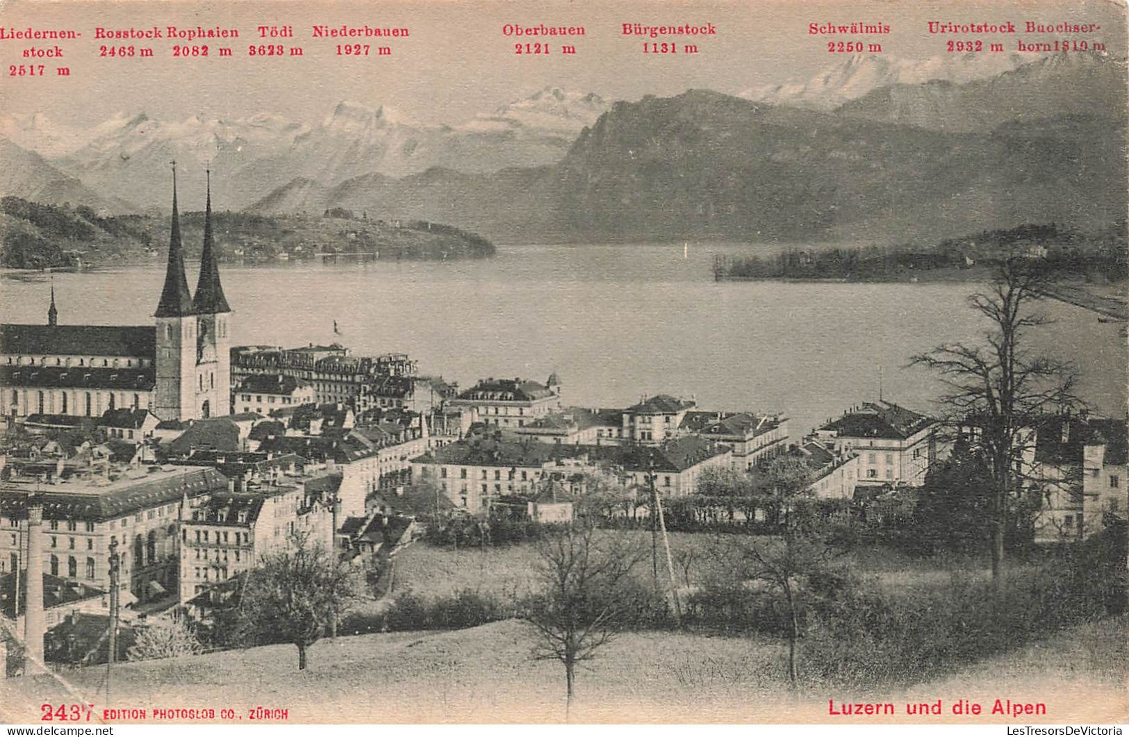 SUISSE - Luzern Und Die Alpen - Vue Sur Une Partie De La Ville - La Mer - Carte Postale Ancienne - Sonstige & Ohne Zuordnung