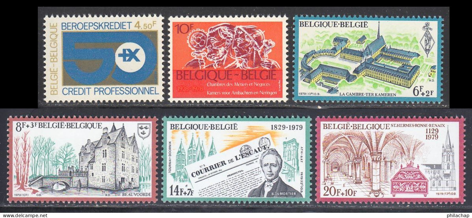 Belgique 1979 Yvert 1933 / 1938 ** TB - Unused Stamps