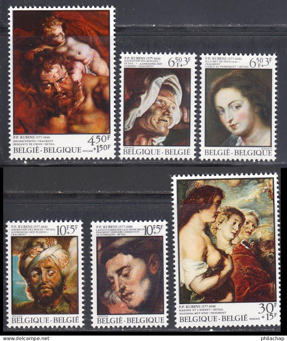 Belgique 1976 Yvert 1811 / 1816 ** TB Coin De Feuille - Unused Stamps