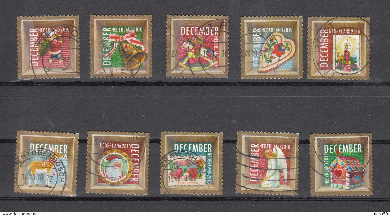Nederland  2010 Nvph Nr  2778 Tm 2787 , Mi Nr 2816 - 2825, Decemberzegels Christmas  Compleet - Used Stamps