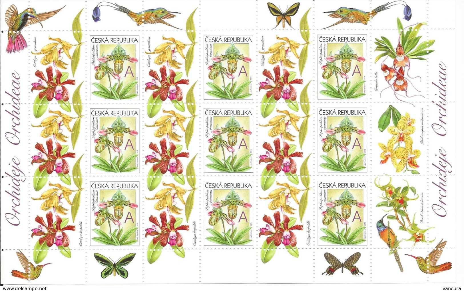 A 745 Czech Republic ORCHID 2012 Humming Bird Butterfly - Farfalle