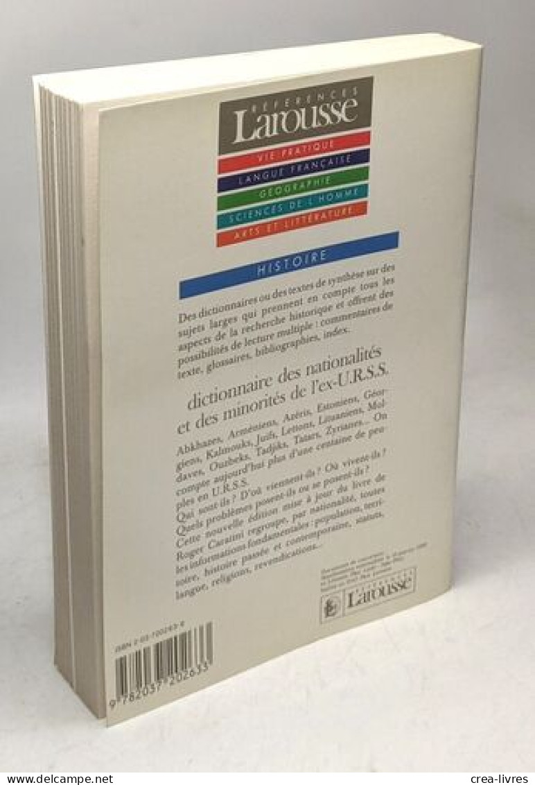 Dictionnaire Des Nationalités Et Des Minorités De L'ex-U.R.S.S. / Coll. Référence Larousse Histoire - Zonder Classificatie