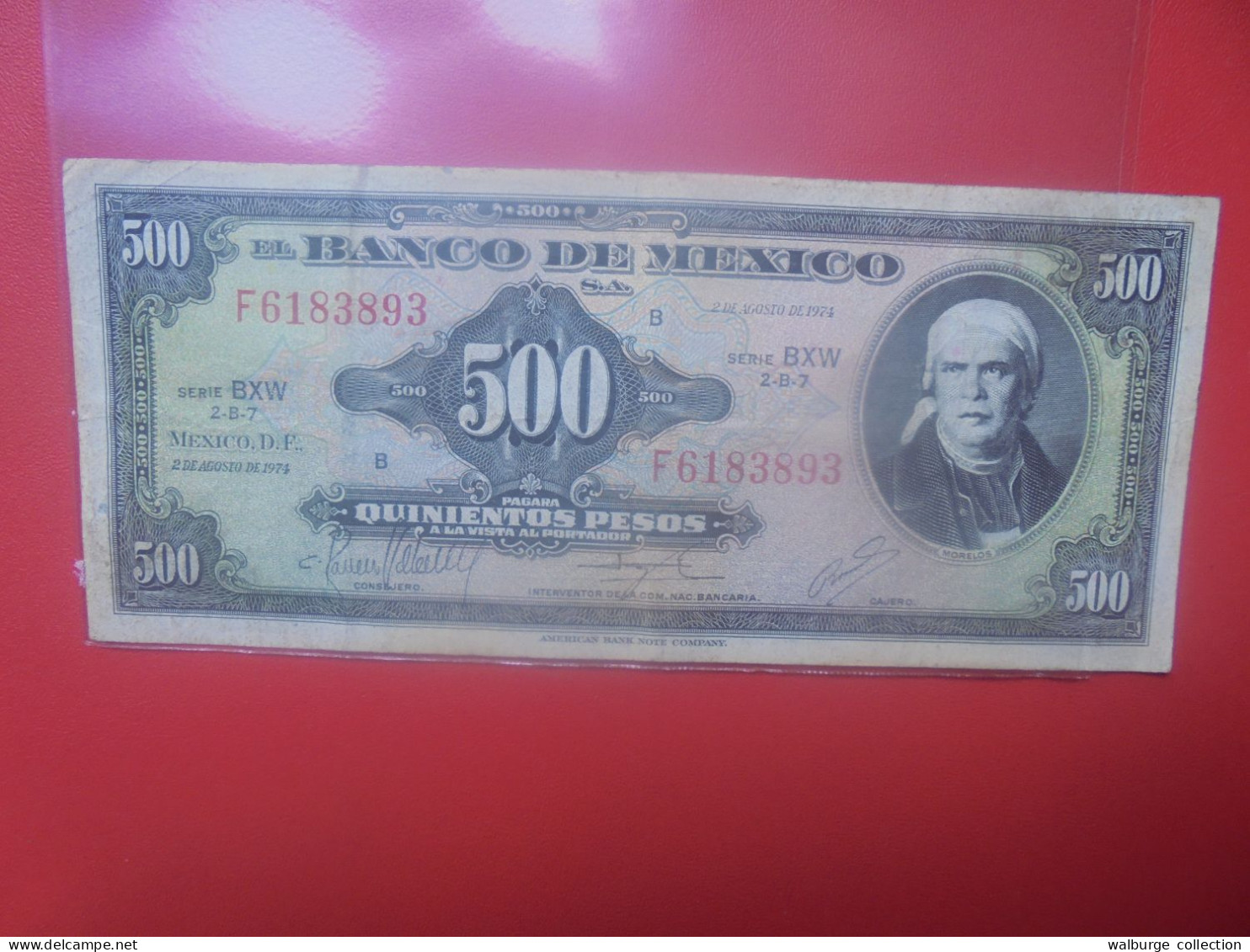 MEXIQUE 500 PESOS 1974 Circuler (B.33) - Mexique