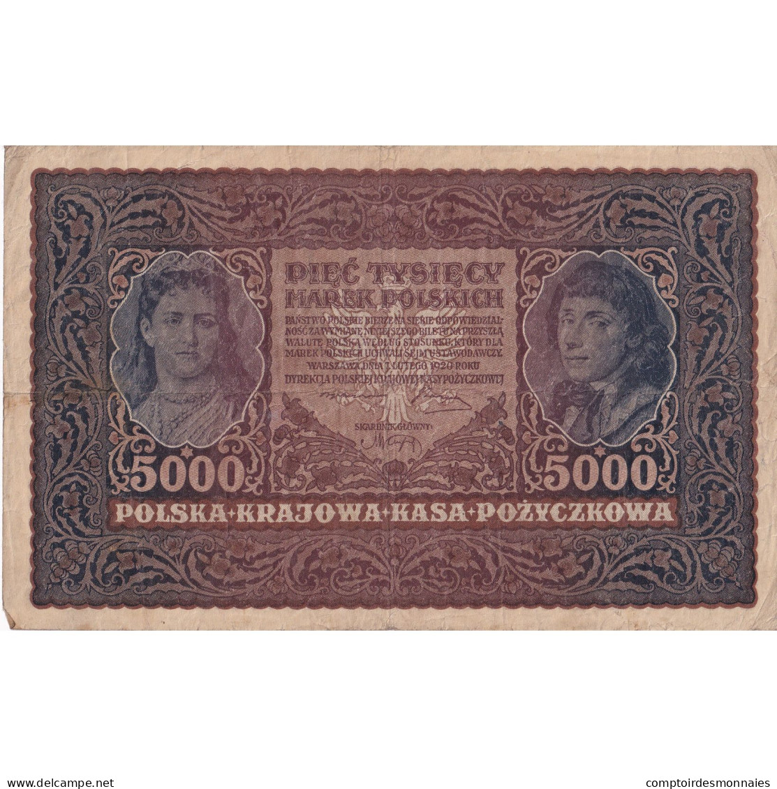 Billet, Pologne, 5000 Marek, 1920, 1920-02-07, KM:31, TB - Polonia