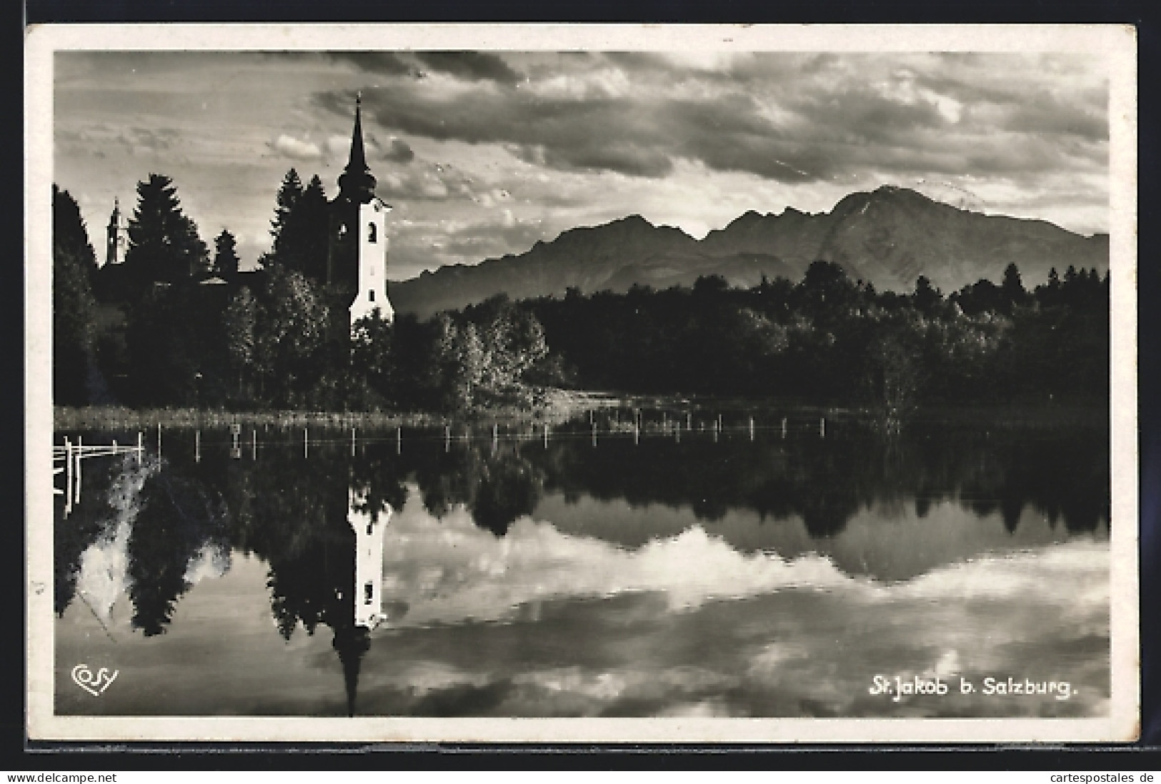 AK Salzburg, Kirche St. Jakob Mit Spiegelbild Mit Wasser  - Autres & Non Classés