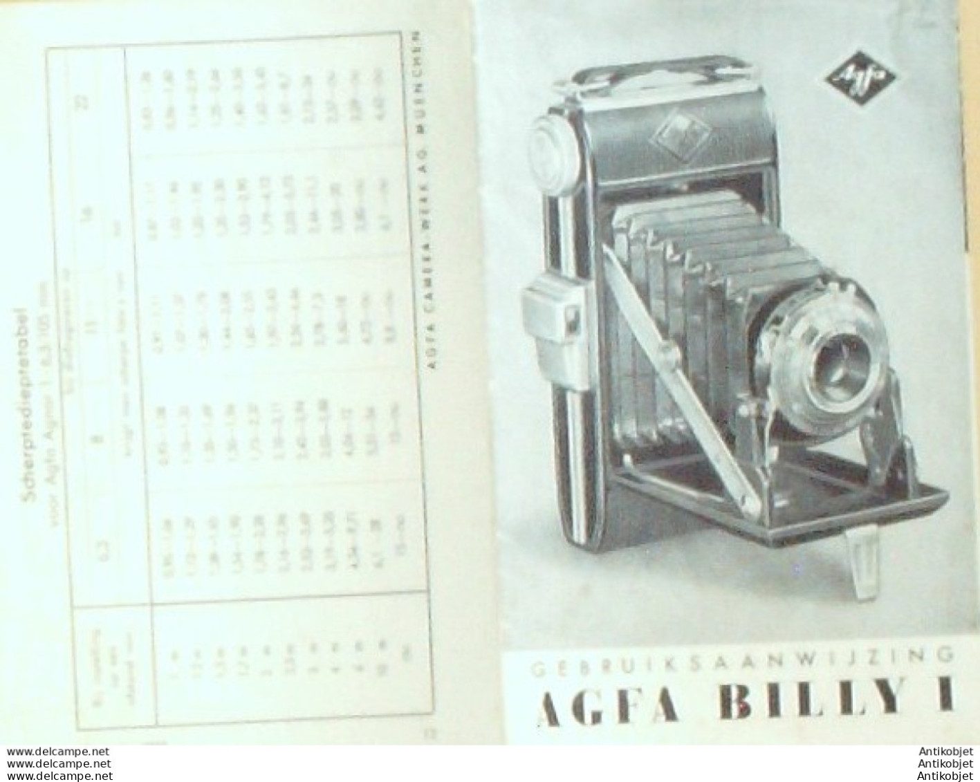 AGFA (Appareil Photo BILLY I) (Pays Bas) 1946 - Holanda