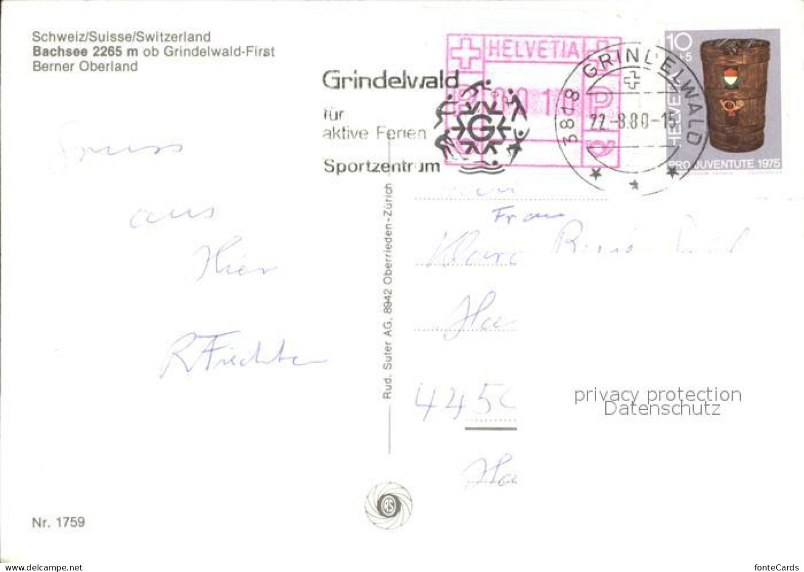 12040083 Grindelwald Bachsee Schreckhorn Mettenberg Finsteraarhorn Ankenbaelli G - Sonstige & Ohne Zuordnung