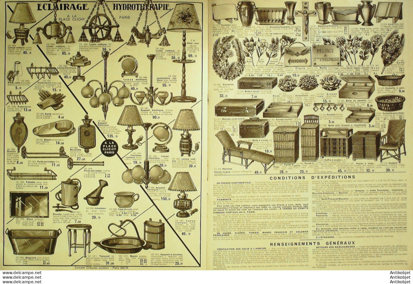 A LA PLACE CLICHY (Bazar Blanc éclairage jeux jouets ménager) 1936