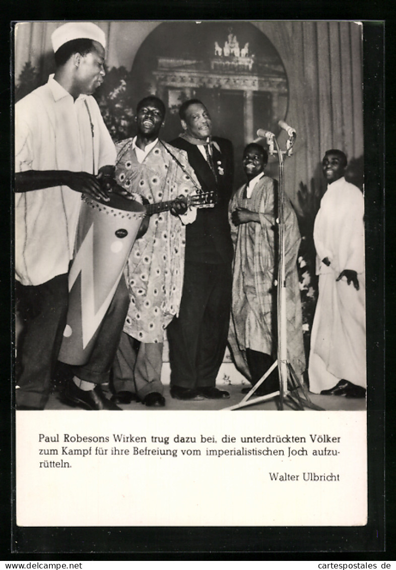 AK Berlin, FDJ Festveranstaltung, Paul Robeson Tanzt Mit Einer Afrikanischen Laienkunstgruppe Den Befreiungstanz  - Music And Musicians