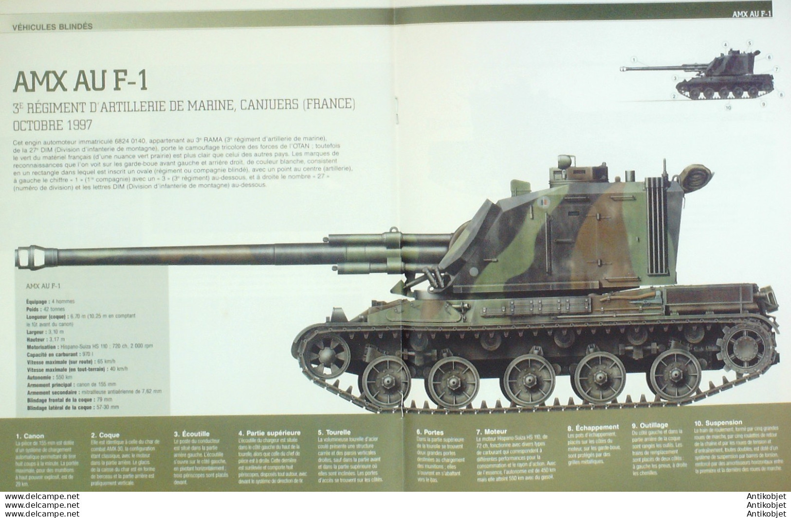 Blindés De Combat AMX AUF- F1 AMX Mark V30 édition Hachette - Historia