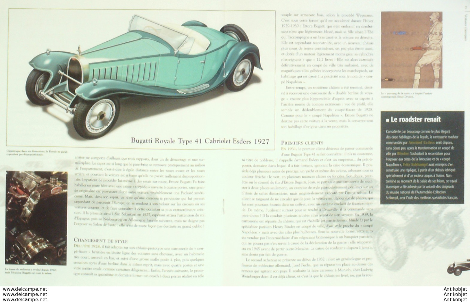 Bugatti Royale Type 41 1927 Cabriolet Esders édition Hachette - Geschiedenis