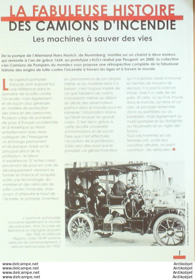 Camion De Pompiers Pompe Vapeur Merryweather Ople Blitz KL17 édition Hachette - Geschiedenis