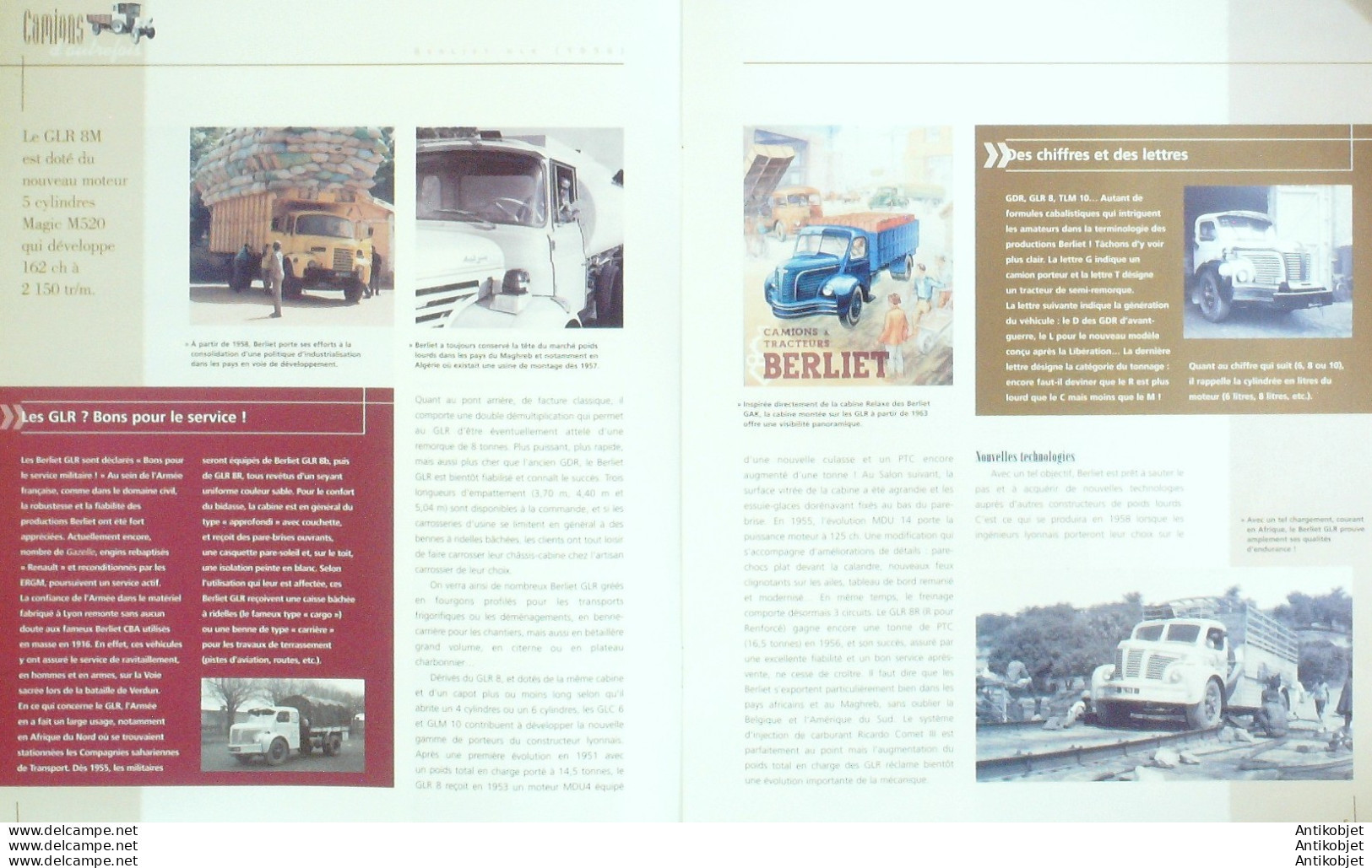 Camions Berliet GLR 1956 édition Hachette - Historia