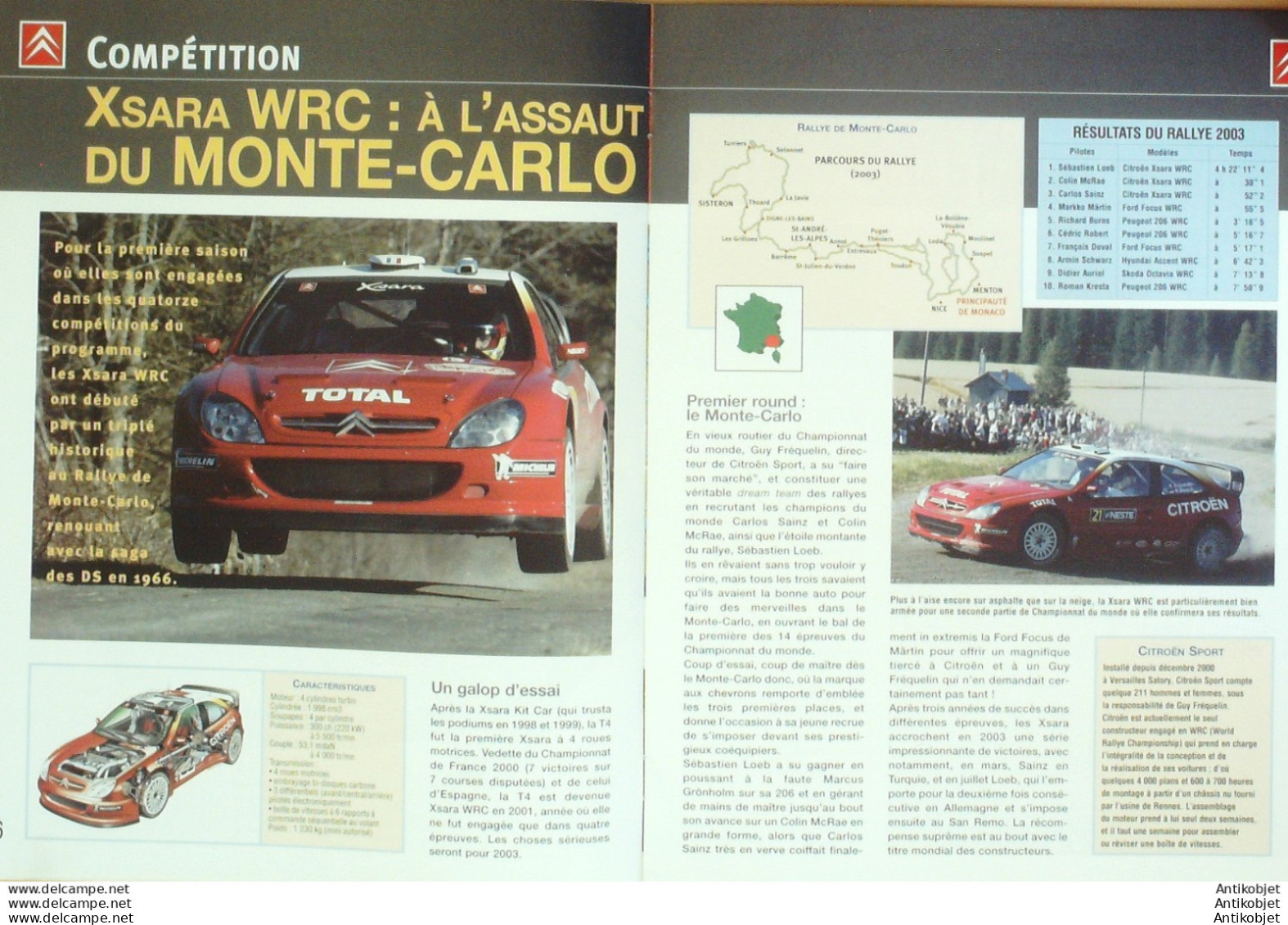Citroen DS 19 1956 Xsara WRC édition Hachette - Histoire