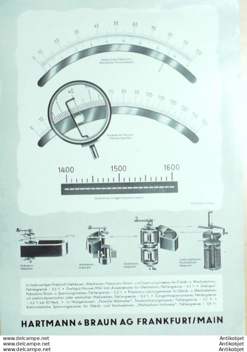 Hartmann BRAUN (Appareils De Précision électronique) Allemagne 1932 - 1900 – 1949