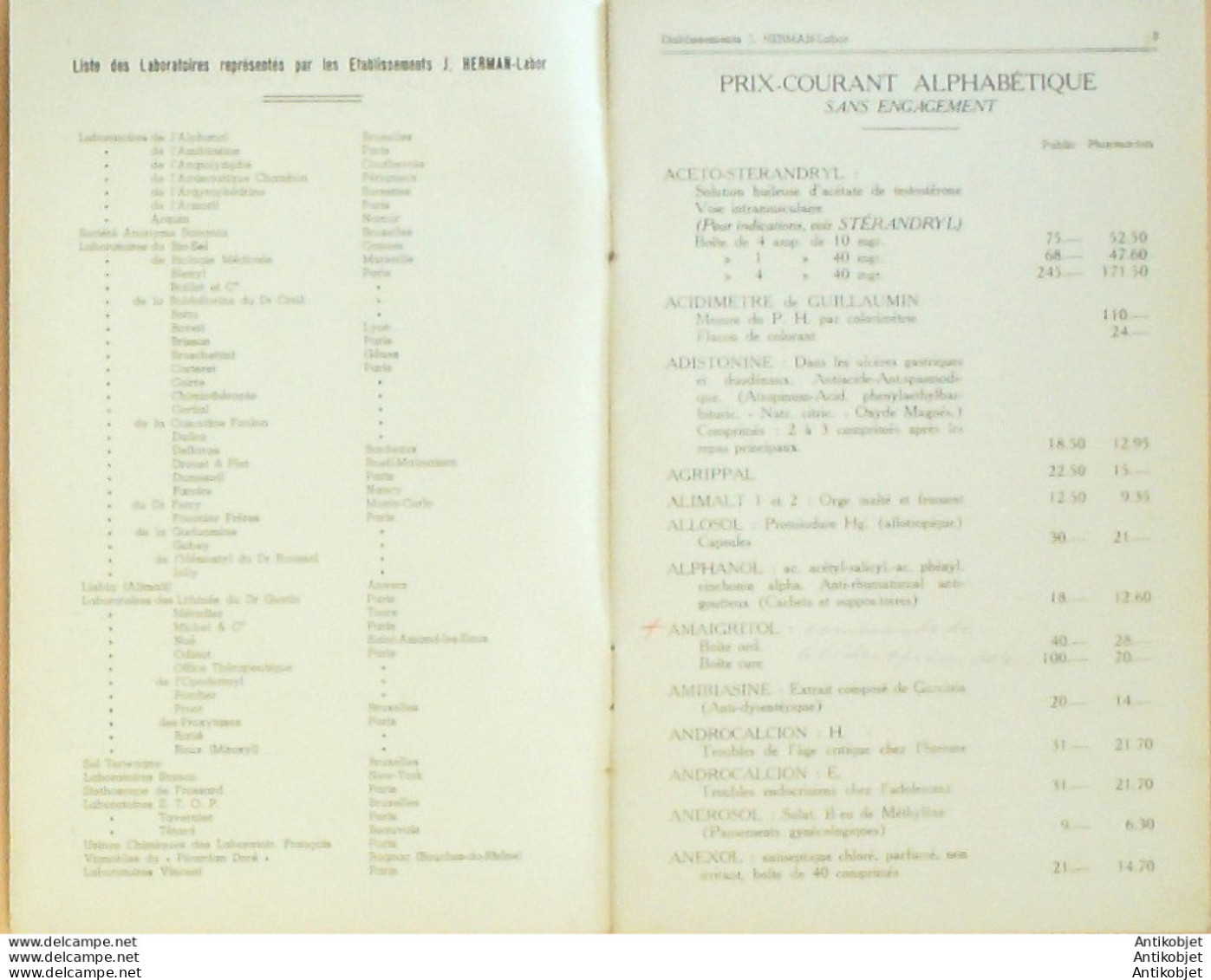 HERTMAN Etbs (Produits Chimiques Et Pharmaceutiques) Belgique 1939 - 1900 – 1949