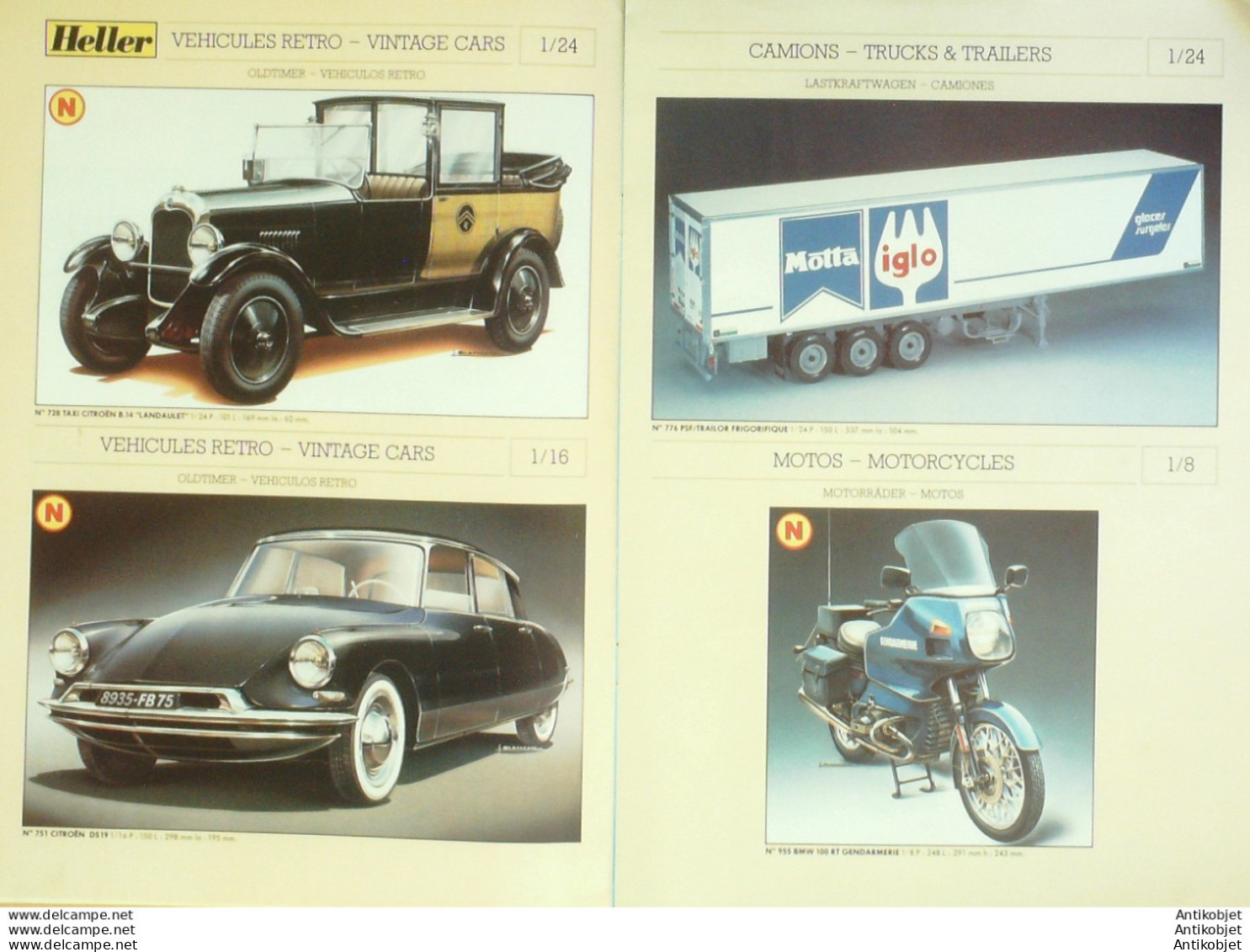 Heller Catalogue Moto Gendarmerie Racings Cars Véhicules Rétro - Histoire