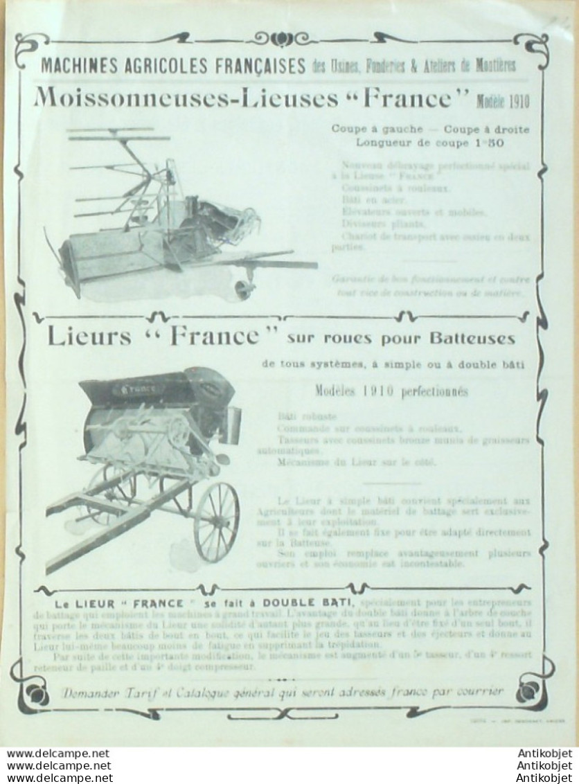 MACHINES AGRICOLES (Moissoneuse, Lieur, Faucheuse) 1910 - 1900 – 1949