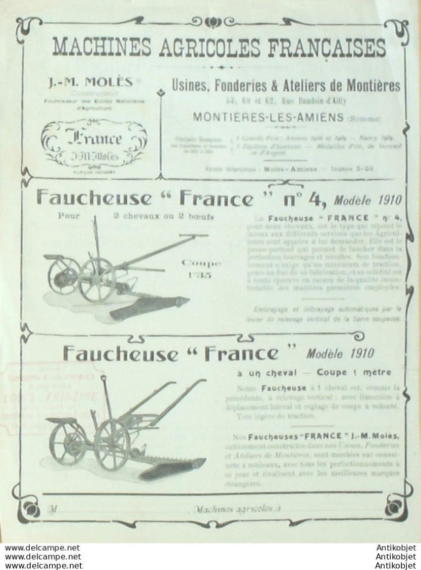 MACHINES AGRICOLES (Moissoneuse, Lieur, Faucheuse) 1910 - 1900 – 1949