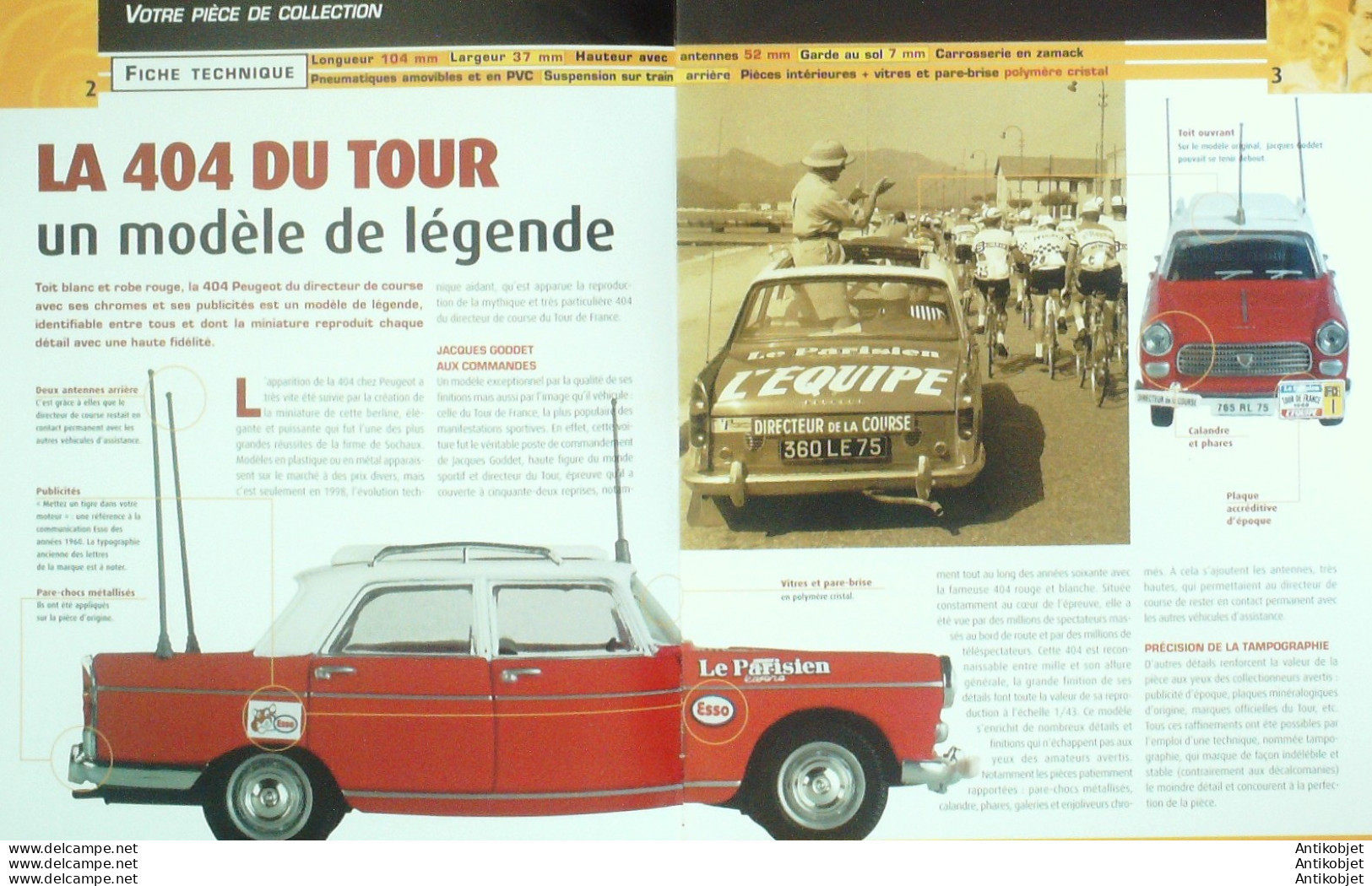 La Caravane Du Tour De France Peugeot 404 édition Hachette - Histoire