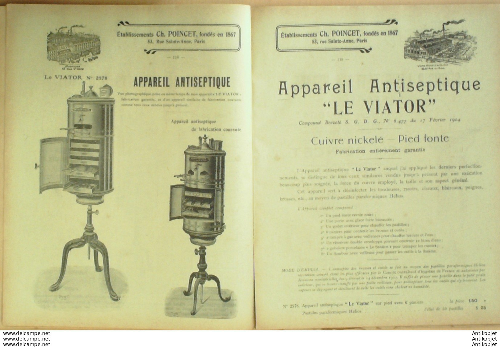 LAVABOS POINCET CH (Matériels coiffure Plomberie Comptoirs) 1907