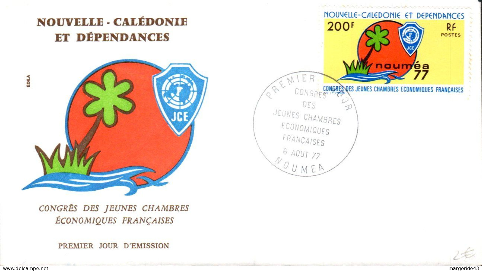 NOUVELLE CALEDONIE FDC 1977 CONGRES CHAMBRES ECONOMIQUES - FDC
