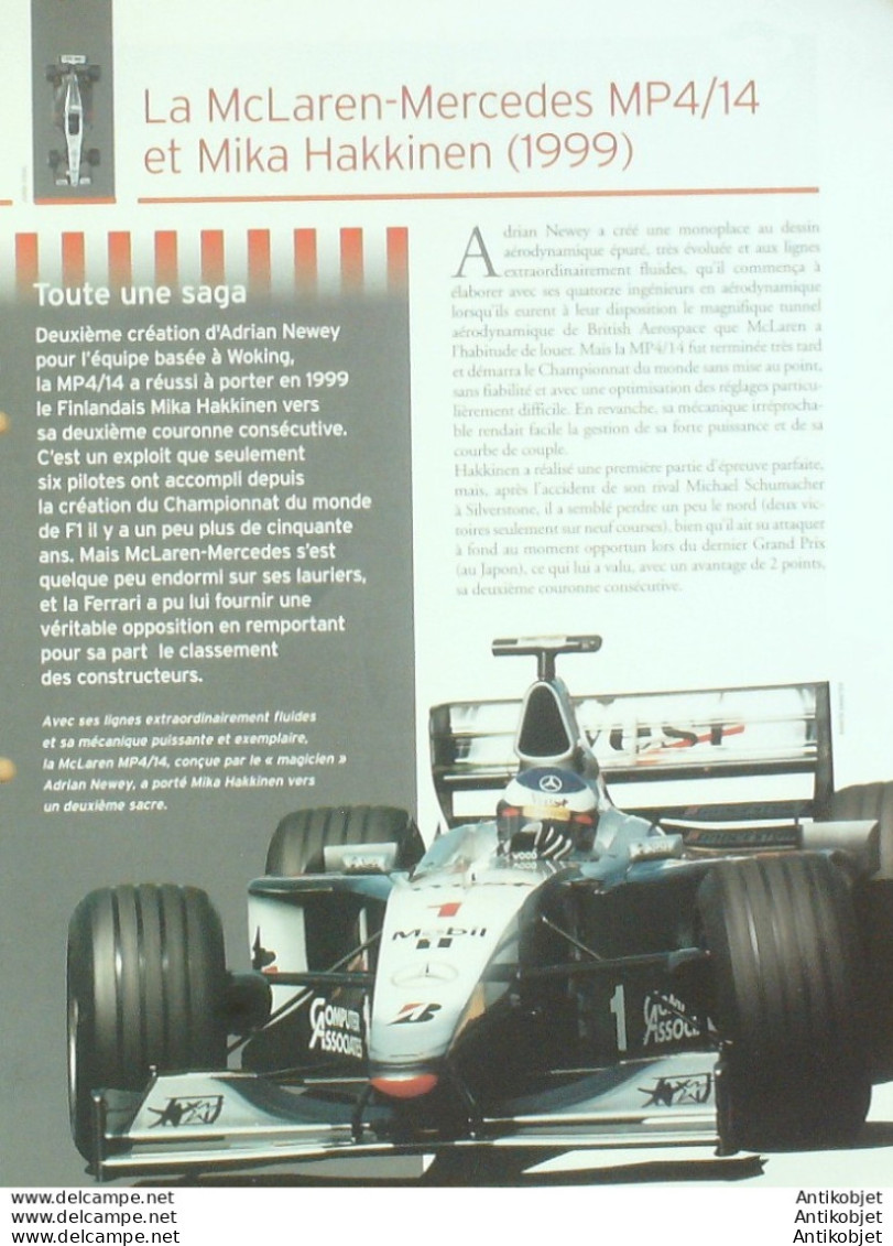 Mc Laren Mercedes MP4-14 1999 GP Formule 1 édition Hachette - Historia