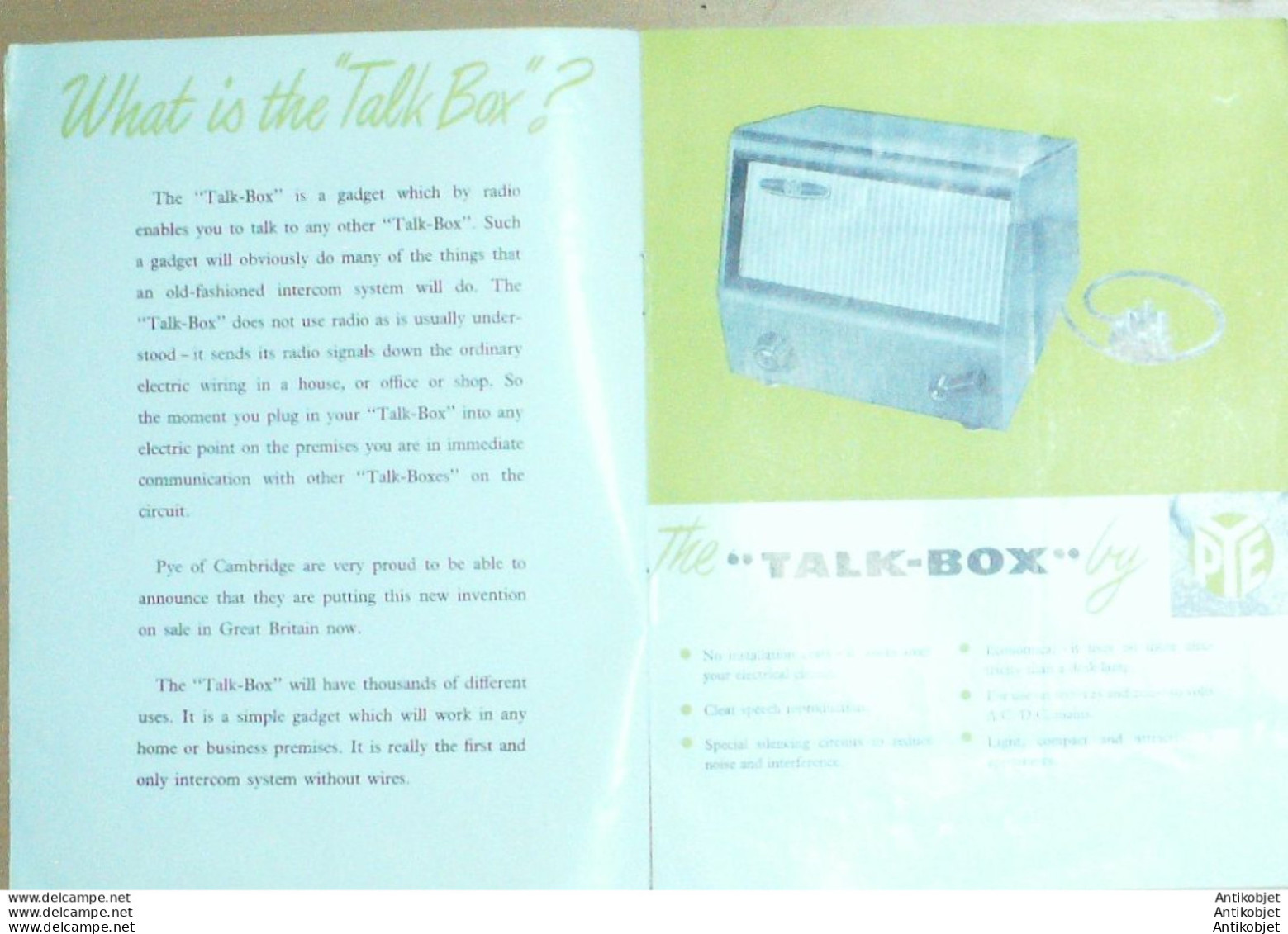 RADIO TALK BOX (Intercommunication WIRES) Royaume Uni 1946 - Verenigd-Koninkrijk
