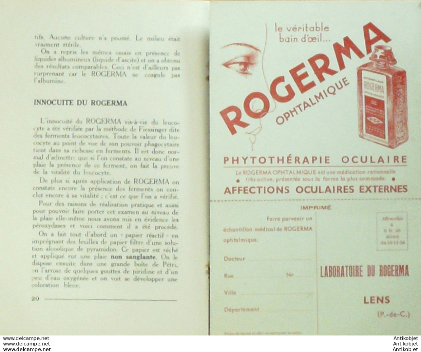 ROGERMA (Produits Ophtalmique) 1937 - 1900 – 1949