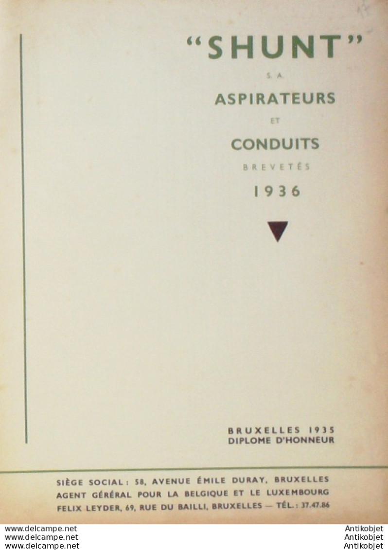 SHUNT (Aspirateurs Conduits) Belgique 1936 - 1900 – 1949