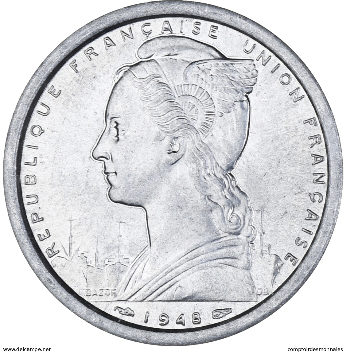 Monnaie, Saint-Pierre-et-Miquelon, 2 Francs, 1948, Paris, SUP, Aluminium, KM:2 - Sonstige & Ohne Zuordnung