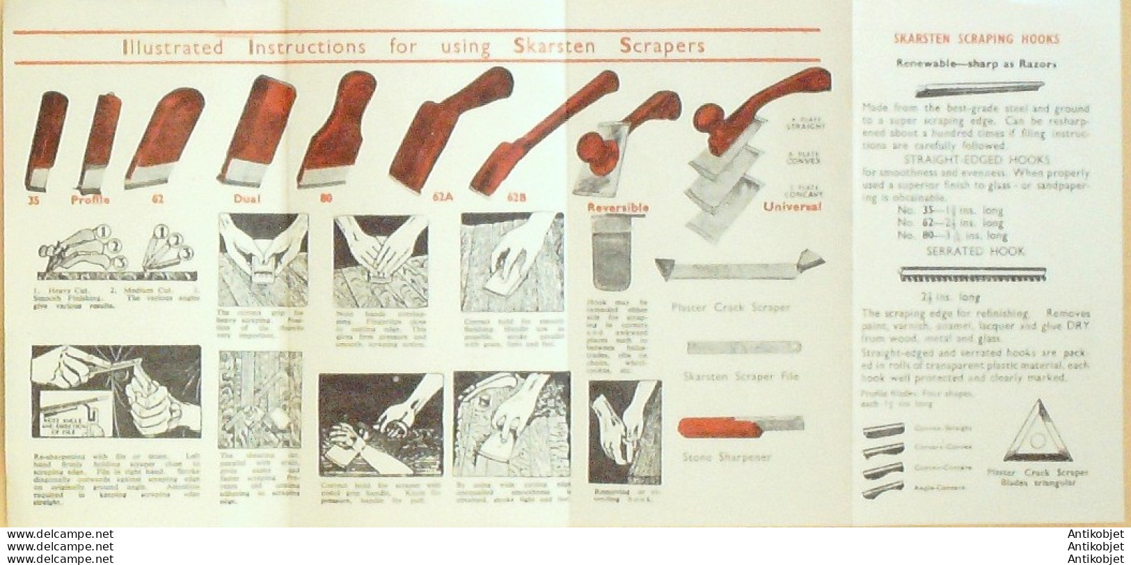 SKARSTEN SCRAPERS (Grattoirs à Lames Réversibles) Angleterre 1948 - 1950 - ...