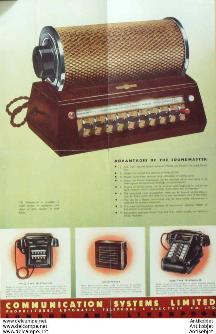 SOUNDMASTER (Ssystème De Communication) Royaume Uni 1938 - Verenigd-Koninkrijk