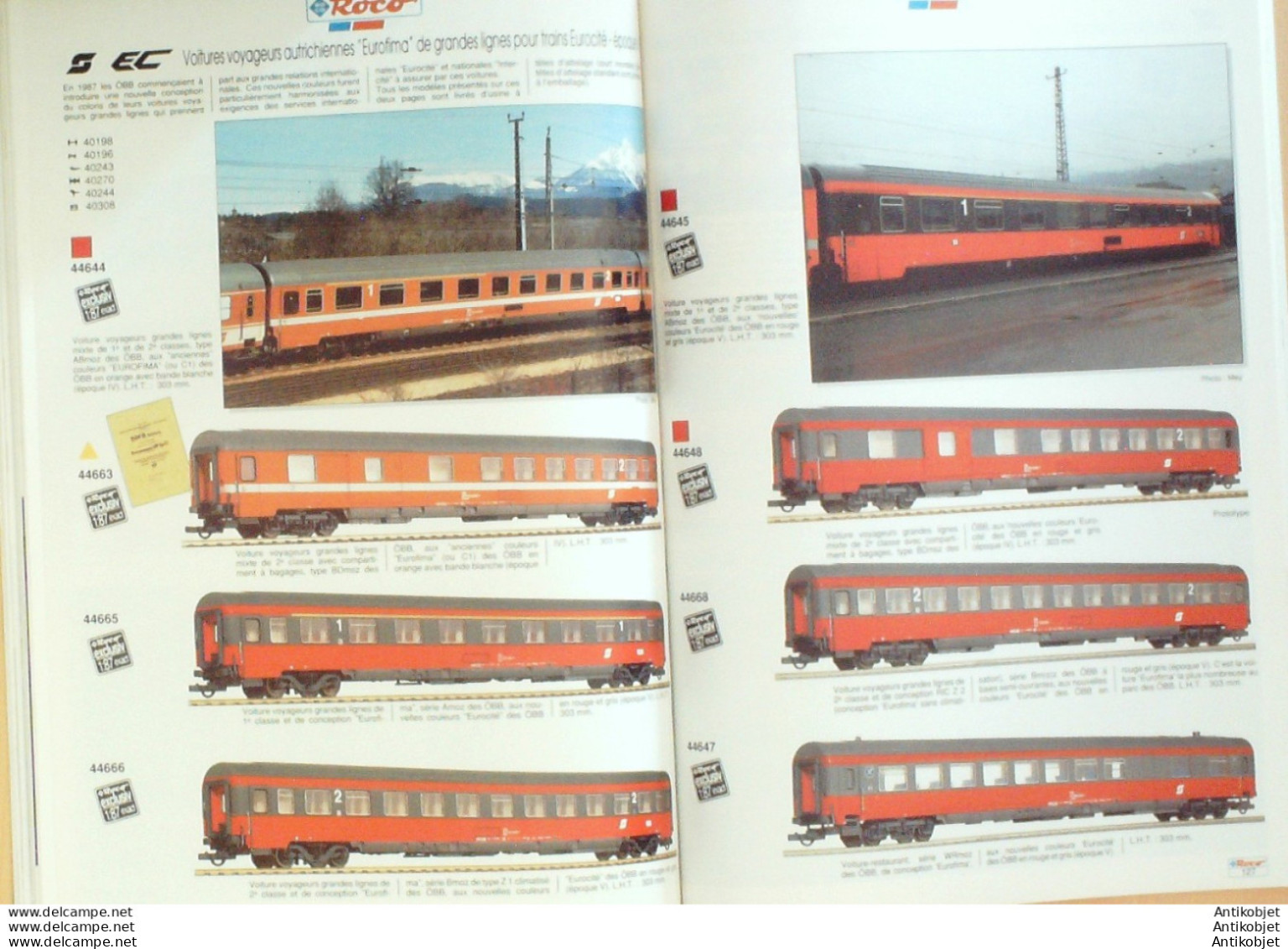 ROCO (Gare,décor,wagon,motrice,voiture) Autriche 1990/91 - Österreich