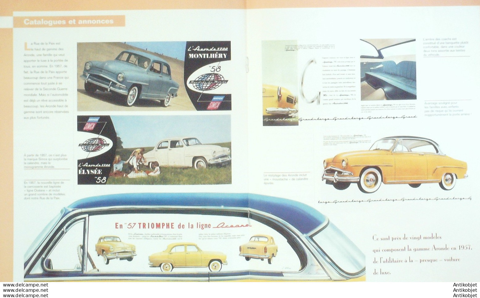 Simca Aronde GL 1956 Pigozzi Henri édition Hachette - Geschiedenis