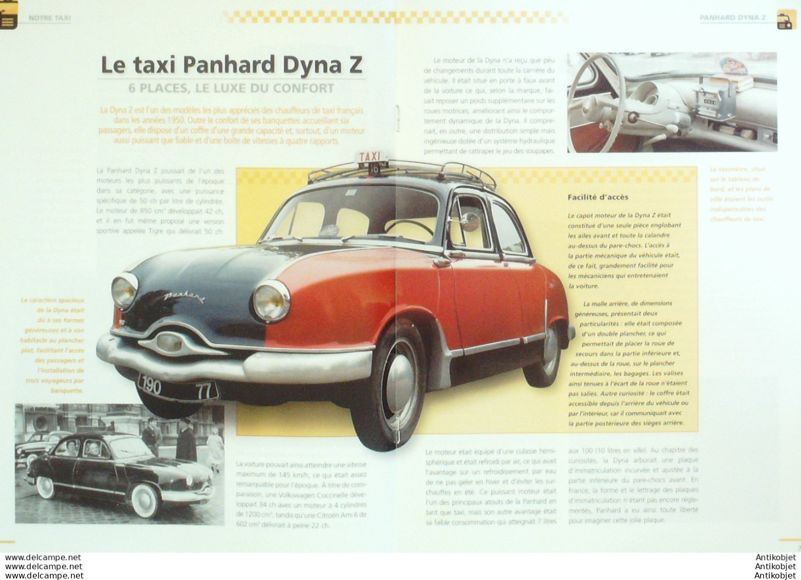 Taxis Du Monde Panhard Dyna Z édition Hachette - Geschichte
