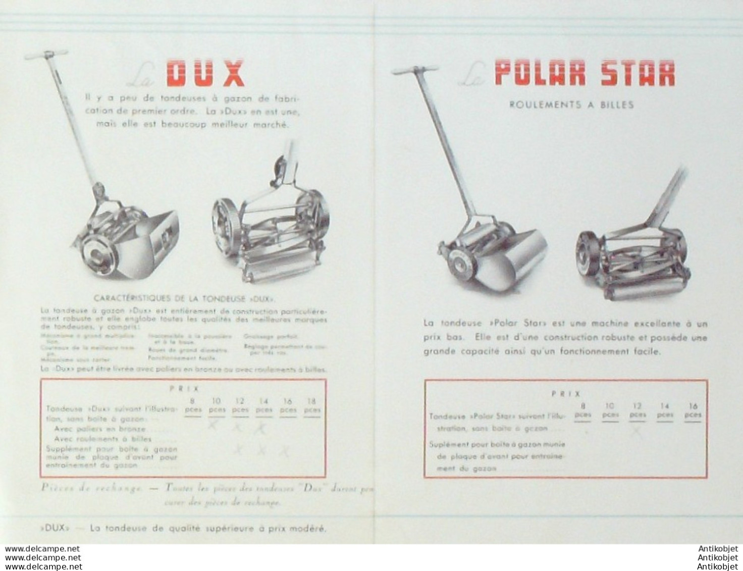 Tondeuses  DUX HUSQVARNA (Matériel De Jardinage) Suède 1937 - Andere & Zonder Classificatie