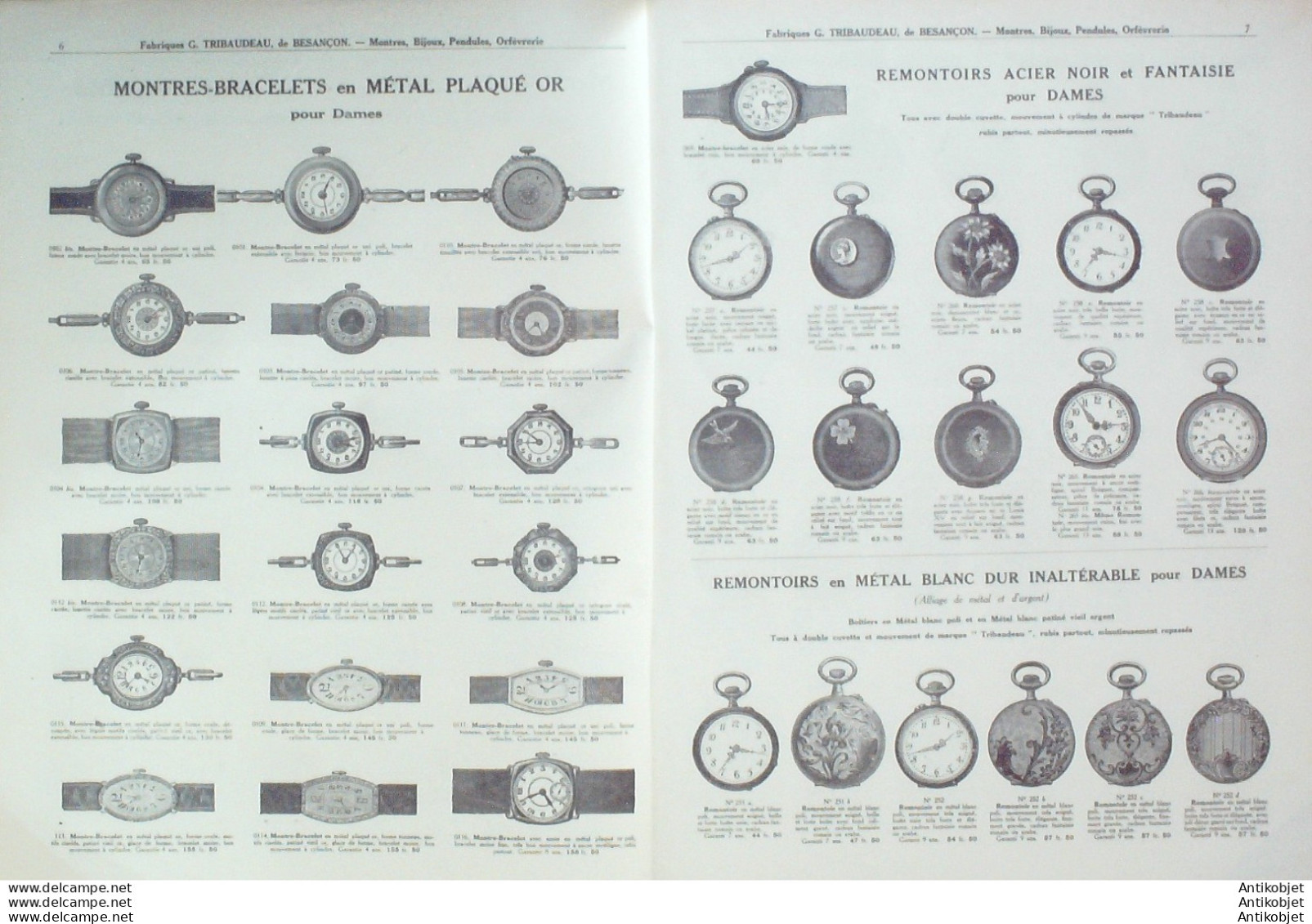 TRIBAUDEAU USINE (Orfèvrerie Horlogerie Bijouterie) 1925 - 1900 – 1949