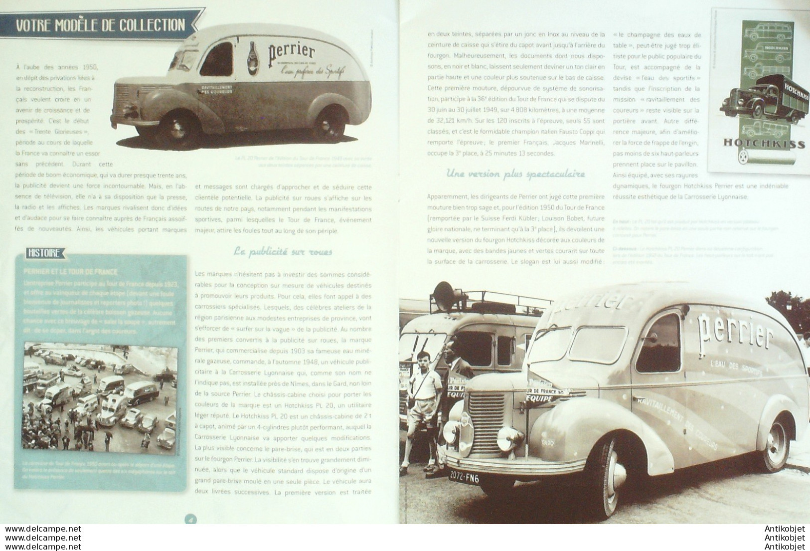 Voiture Hotchkiss PL20 Perrierédition Hachette - Histoire