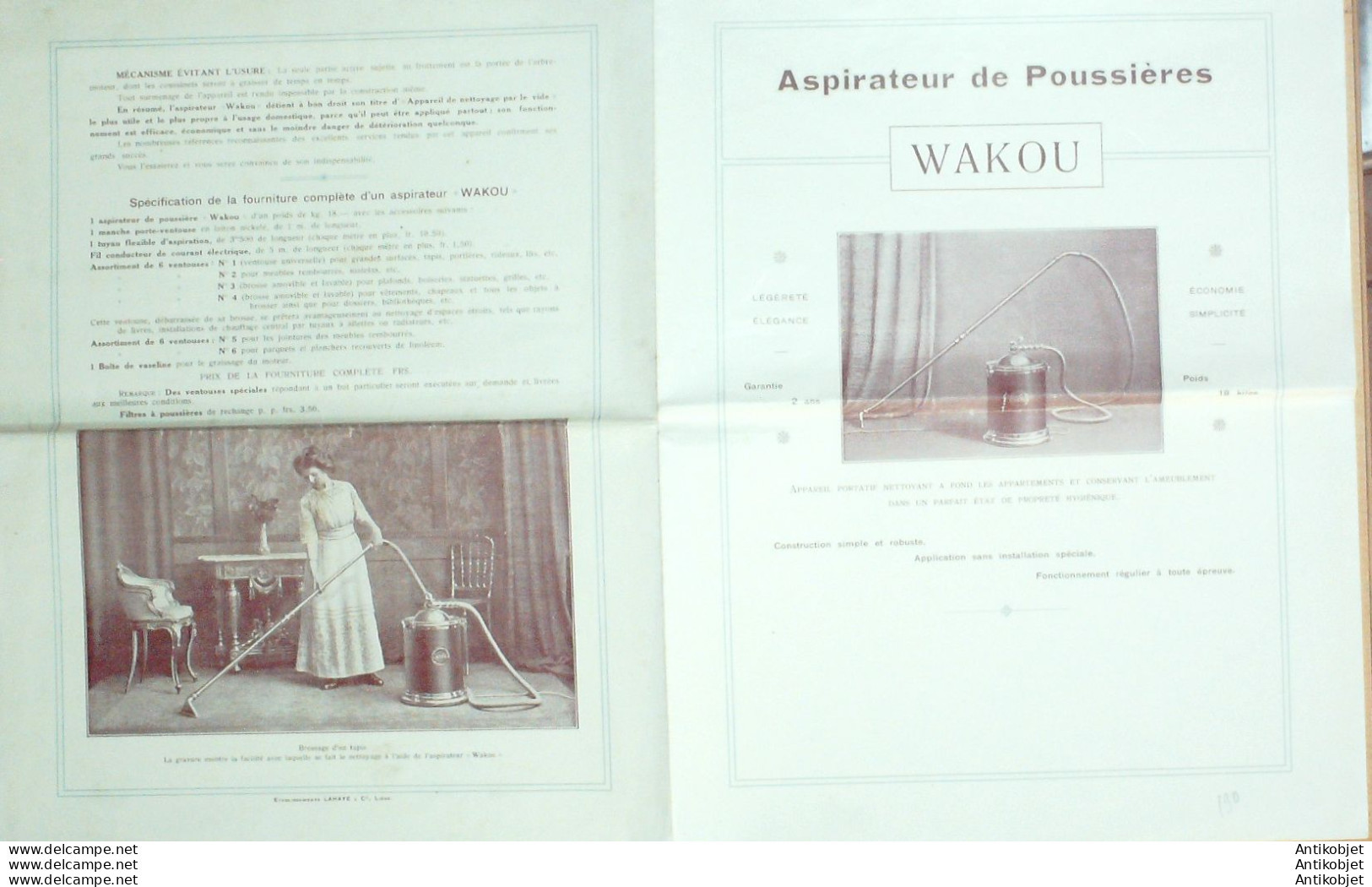 WAKOU (Aspirateurs) Belgique 1907 - 1900 – 1949