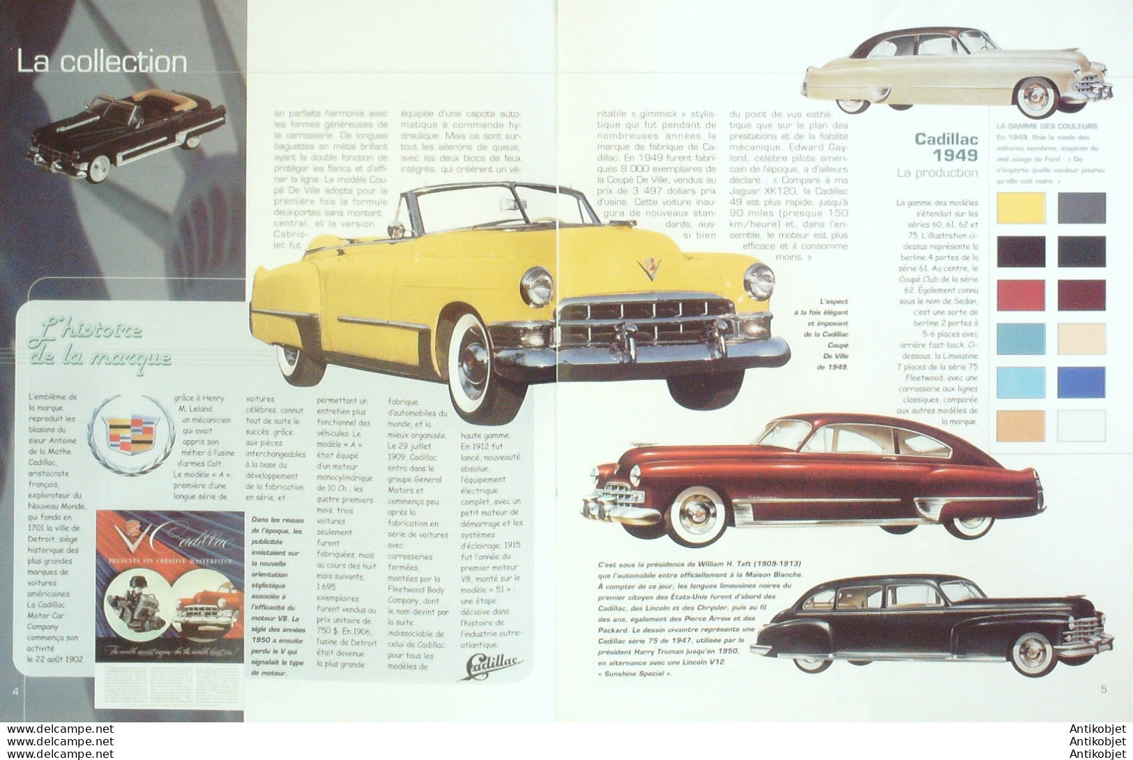 Voitures Américaines 1940-70 Cadillac Coupé De Ville 1949 - Historia